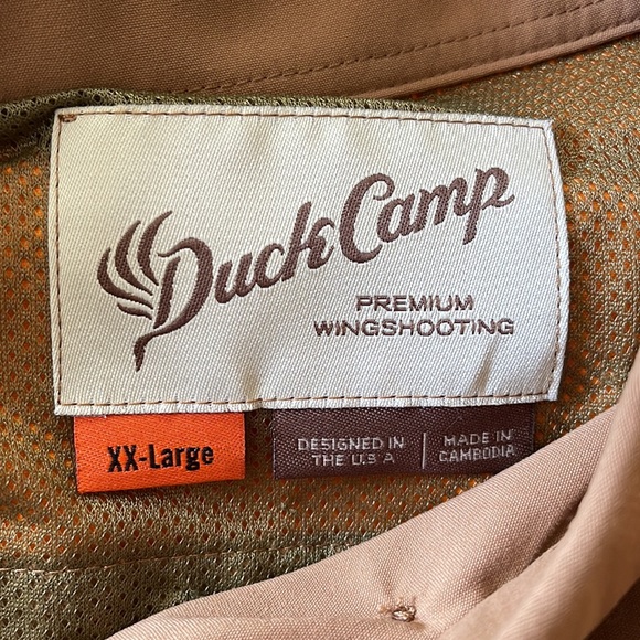 NEW Duck Camp Tan and Orange Hunting Button Up Shirt Men's Size XX-Large NWT - Picture 5 of 7